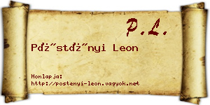 Pöstényi Leon névjegykártya